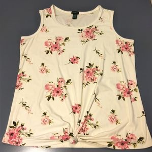 Floral tie bottom tank top